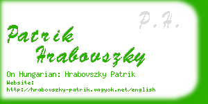 patrik hrabovszky business card